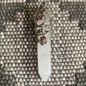 Genuine clear quartz pendent